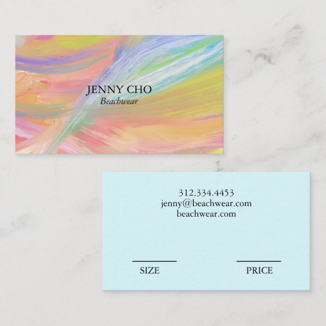 Minimalist Rainbow Painting Textured Colourful Chi Business Card (Front/Back)