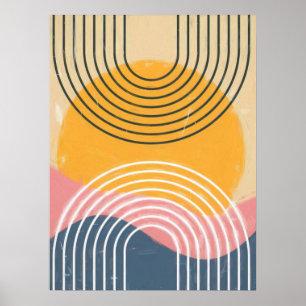 minimalist rainbow sun I Poster