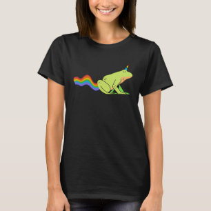 Minimalist Rainbow Unicorn Frog LGBT Pride Queer G T-Shirt