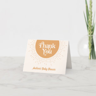 Minimalist Ray of Sunshine Boho Baby Shower Thank You Card