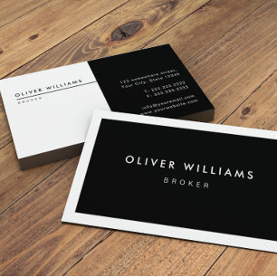 Minimalist Real Estate Agent Professional Broker Business Card