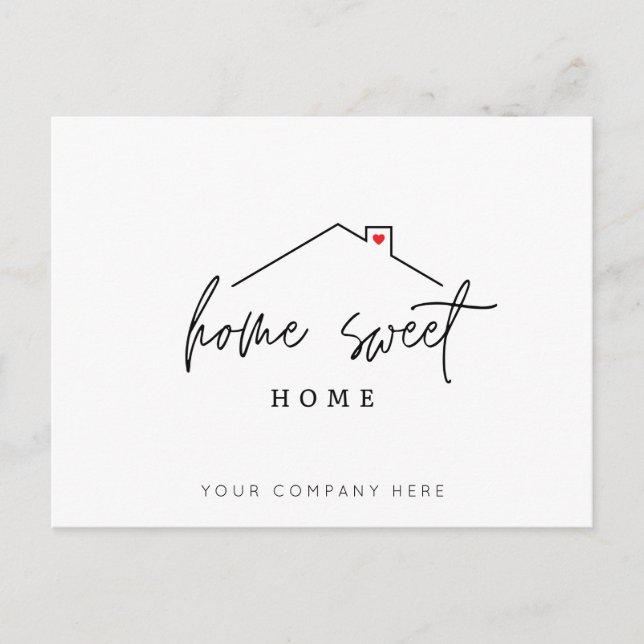 Minimalist Real Estate Home Sweet Home Postcard (Front)
