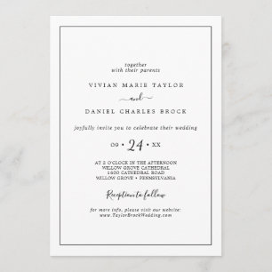 Minimalist Reception Wedding Invitation