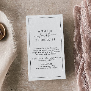 Minimalist Recipe Request Enclosure Card