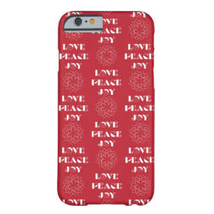 Minimalist Red and White Love, Peace, Joy Barely There iPhone 6 Case