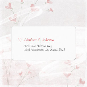 Minimalist Red and White Valentine's Day Heart Label