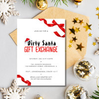 Minimalist Red Bow Dirty Santa Gift Exchange