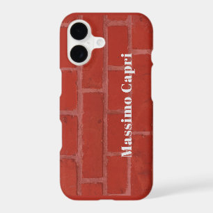 Minimalist Red Bricks Elegant Own Name Bold Text