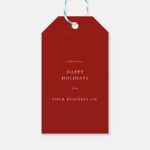Minimalist Red Business Christmas Gift Tags