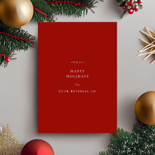 Minimalist Red Business Holiday Card
