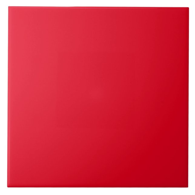 "Minimalist Red Christmas Plain Solid Colour  Ceramic Tile (Front)