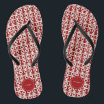 Minimalist Red Double Happiness Chinese Wedding Thongs<br><div class="desc">Minimalist chinese double happiness design in simple red and white pattern. A chic and classy asian themed wedding design for the modern and stylish couple. The double happiness is a very auspicious and good luck symbol used in all oriental weddings and celebrations. Designed by fat*fa*tin. Easy to customise with your...</div>