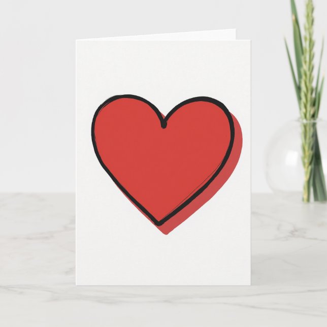 Minimalist Red Heart Card (Front)