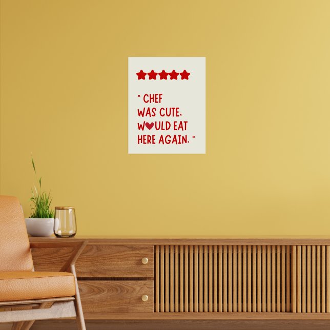 Minimalist Red Heart Kitchen Cooking Quote  Poster (Living Room 2)