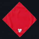 Minimalist red heart • Name to personalise Simple Bandana<br><div class="desc">A simple red heart with the beautiful Meddon typography.</div>