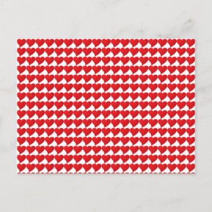 Minimalist red hearts pattern modern Valentine's Postcard