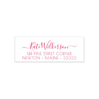 Minimalist Red Holiday Script Self-inking Stamp