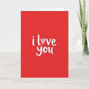 Minimalist Red I Love You Card