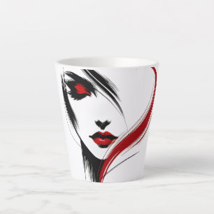 Minimalist Red Muse Fashion Latte Mug
