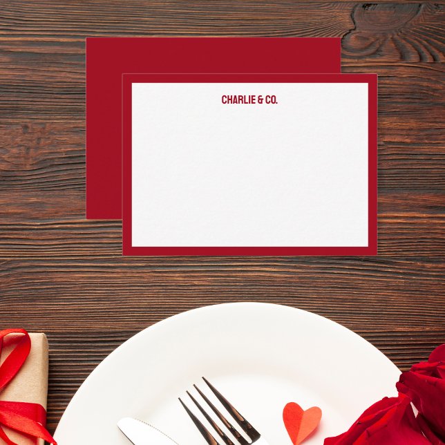 Minimalist Red Rose, Single Border, Personalise Card (Creator Uploaded)