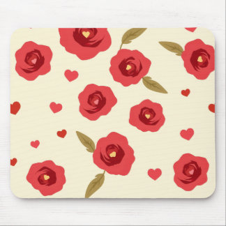 Minimalist Red Roses Mouse Pad