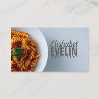 Minimalist Red Sauce Fusilli Pasta 542 Business Card