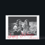 Minimalist Red Script Typography Overlay Photo  Holiday Card<br><div class="desc">Minimalist Red Script Typography Overlay Photo Holiday Card</div>