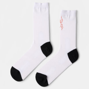 Minimalist Red Spider Web Socks Unique