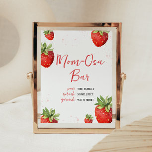 Minimalist Red Strawberry Mum Osa Bar Poster