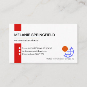 Minimalist Red Stripe Line Founder Owner Business Card