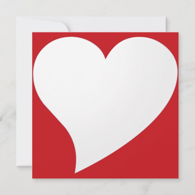 Minimalist red white big heart Valentine's card (Front)