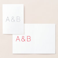Minimalist red white custom couple monogram cute