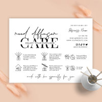 Minimalist Reed Diffuser Care Instructions Card