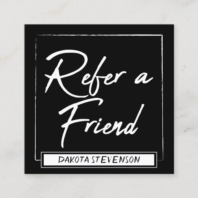 Minimalist Referral Card | Modern Black and White (Front)