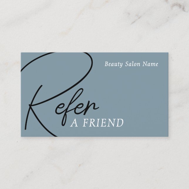 Minimalist refined referral  business card (Front)