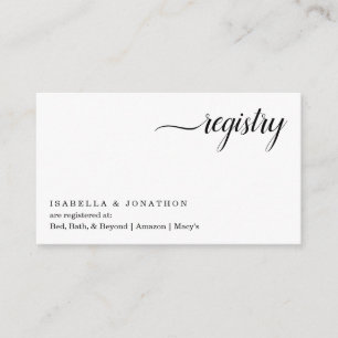 Minimalist Registry Insert / Invitation Enclosure