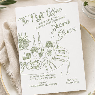 Minimalist Rehearsal Dinner | Elegant Wedding Invitation