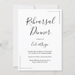 Minimalist Rehearsal Dinner Invitation