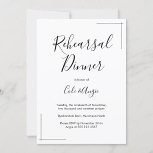 Minimalist Rehearsal Dinner Invitation