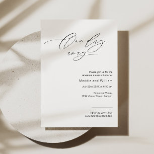 Minimalist rehearsal dinner invitation with script