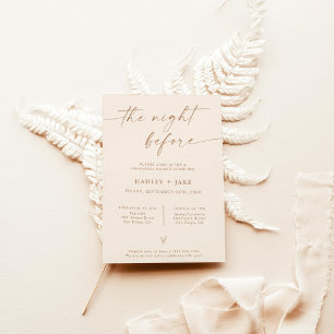Minimalist Rehearsal Dinner Invite Night Before