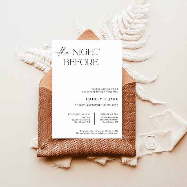 Minimalist Rehearsal Dinner Invite | Night Before  (Creator Uploaded)