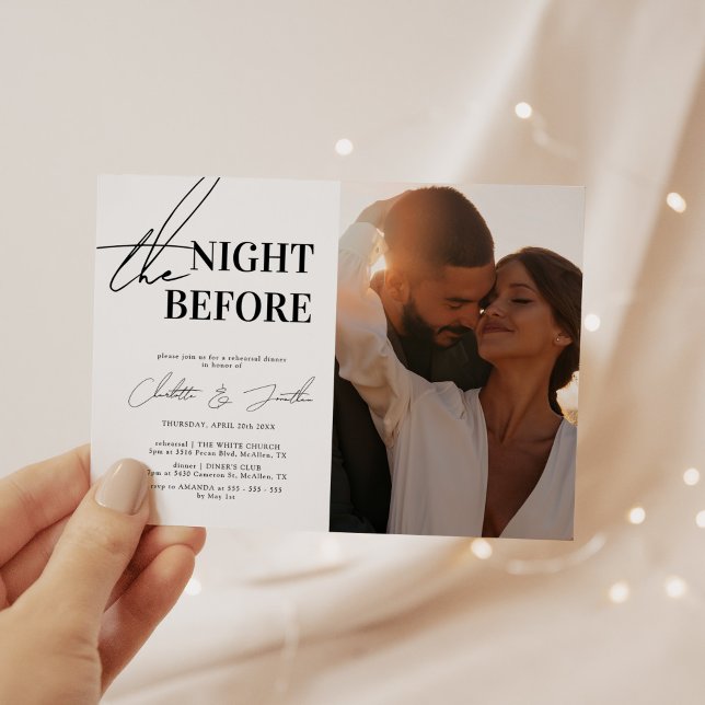 Minimalist Rehearsal Dinner The Night Before Invitation (Creator Uploaded)