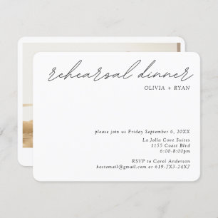 Minimalist Rehearsal Dinner Wedding Enclosure Card