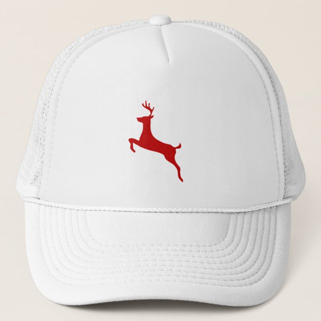 Minimalist Reindeer Christmas Trucker Hat - Festiv (Front)