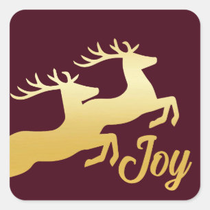 Minimalist Reindeer Square Sticker