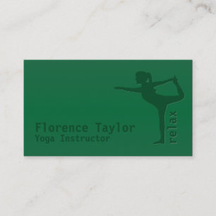 Minimalist Relax Green Yoga Instructor Business Card