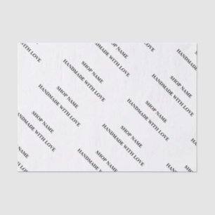 Minimalist Repeating Custom Shop Name Logo Tissue  Paper