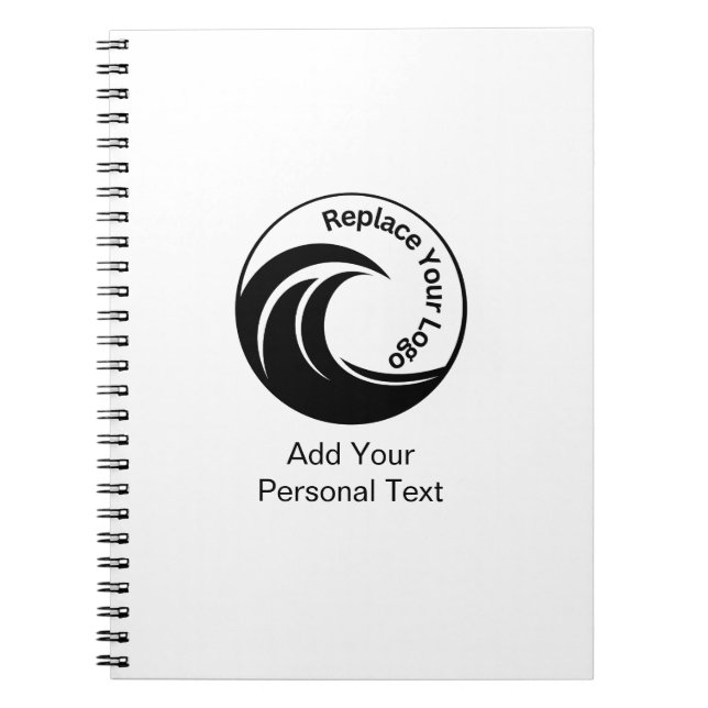 Minimalist Replace logo & Custom Text  Notebook (Front)