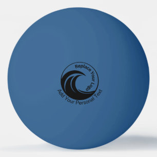 Minimalist Replace logo & Custom Text  Ping Pong Ball